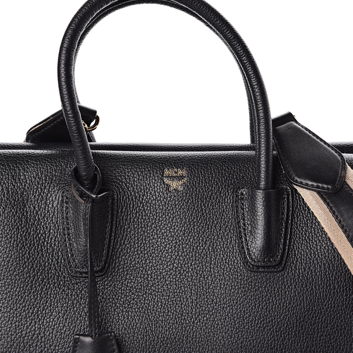 Grained Calfskin Medium Milla Tote Black