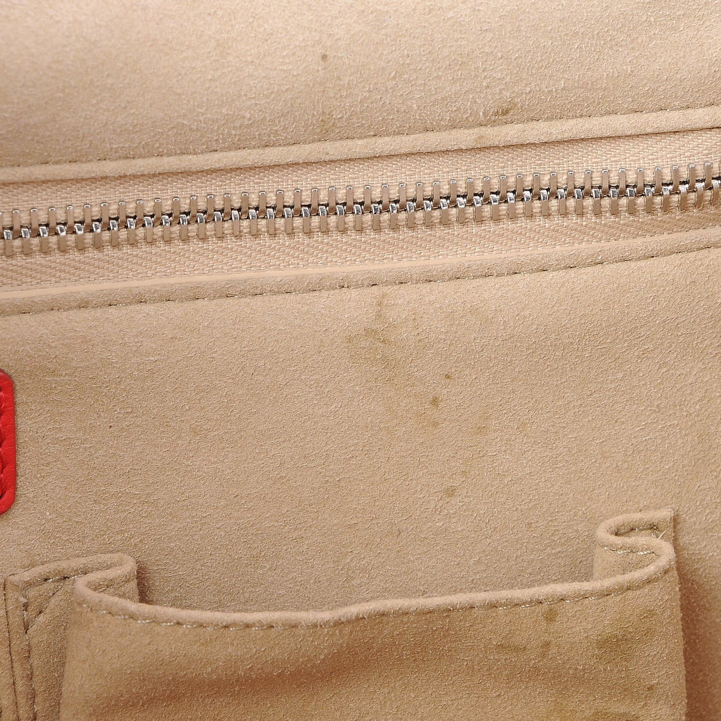 Grained Calfskin Medium Shark Lock Satchel Red