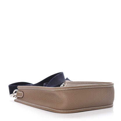 Hermes Taurillon Clemence Amazone Evelyne TPM Etoupe Bleu Indigo 4 of 11