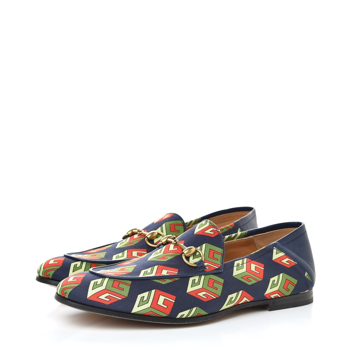 Satin Lambskin Mini GG Wallpaper Mens Brixton Horsebit Loafers 7.5 Royal Blue Blue Agata