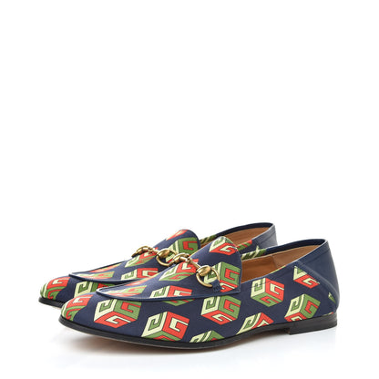 Gucci Satin Lambskin Mini GG Wallpaper Mens Brixton Horsebit Loafers 7.5 Royal Blue Blue Agata 3 of 9