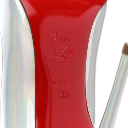 Christian Louboutin Metallic Patent Psychic Hot Chick 100 Pumps 35 White 5 of 7