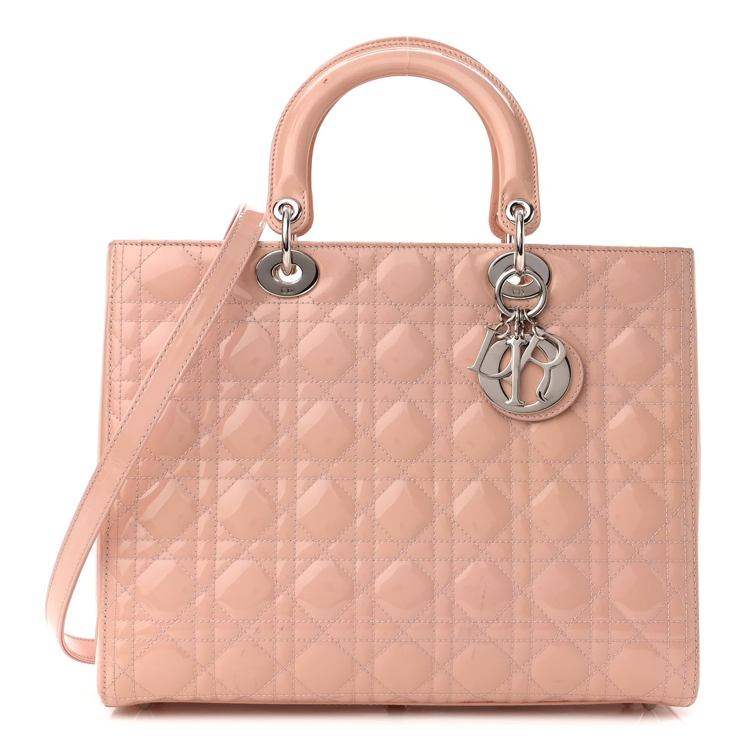 Christian Dior Patent Cannage Large Lady Dior Light Pink 1 of 12