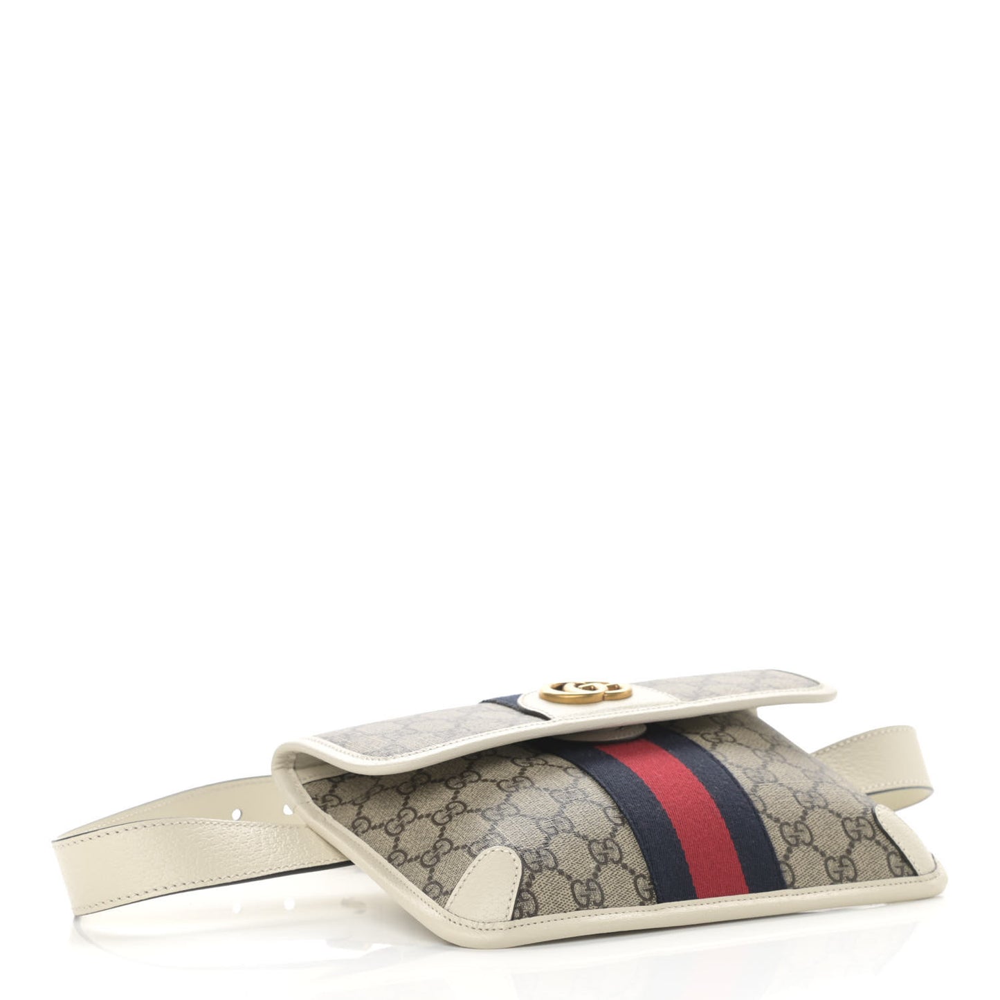 GG Supreme Monogram Web Small Ophidia Belt Bag 100 40 Brown White