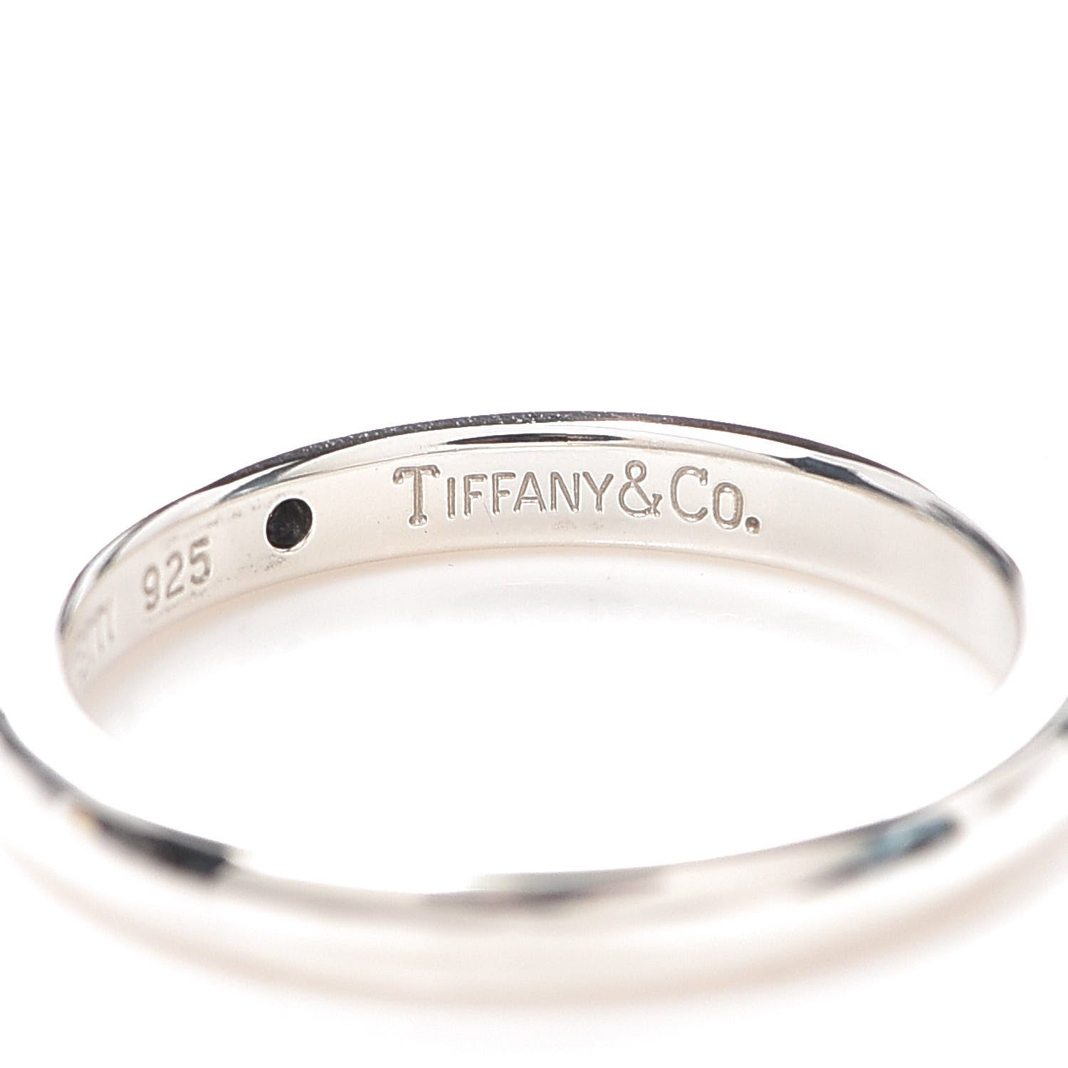 Tiffany Sterling Silver Diamond Elsa Peretti Band Ring 50 5.5 5 of 5