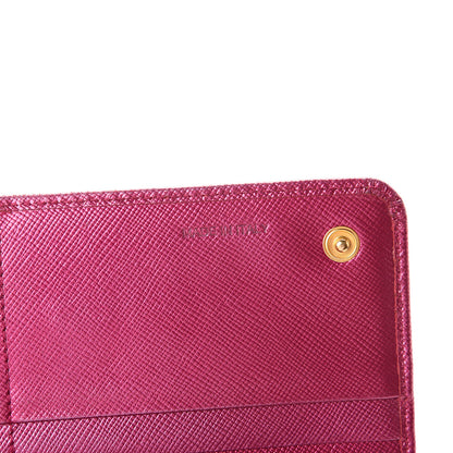 Prada Saffiano Metal Wallet Ibisco Mordo 5 of 6
