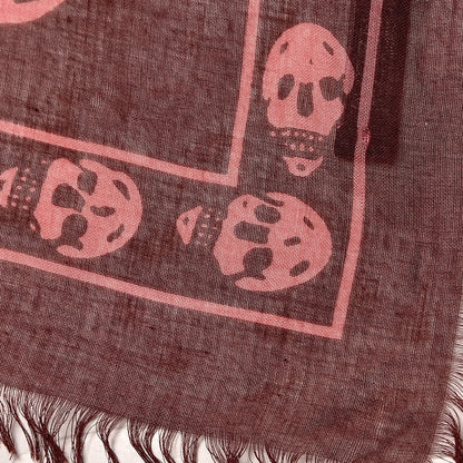 Alexander McQueen Silk Chiffon Skull Scarf Bordeaux 7 of 7