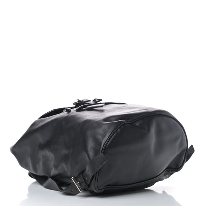 Prada Soft Calfskin Cinch Backpack Black 3 of 8