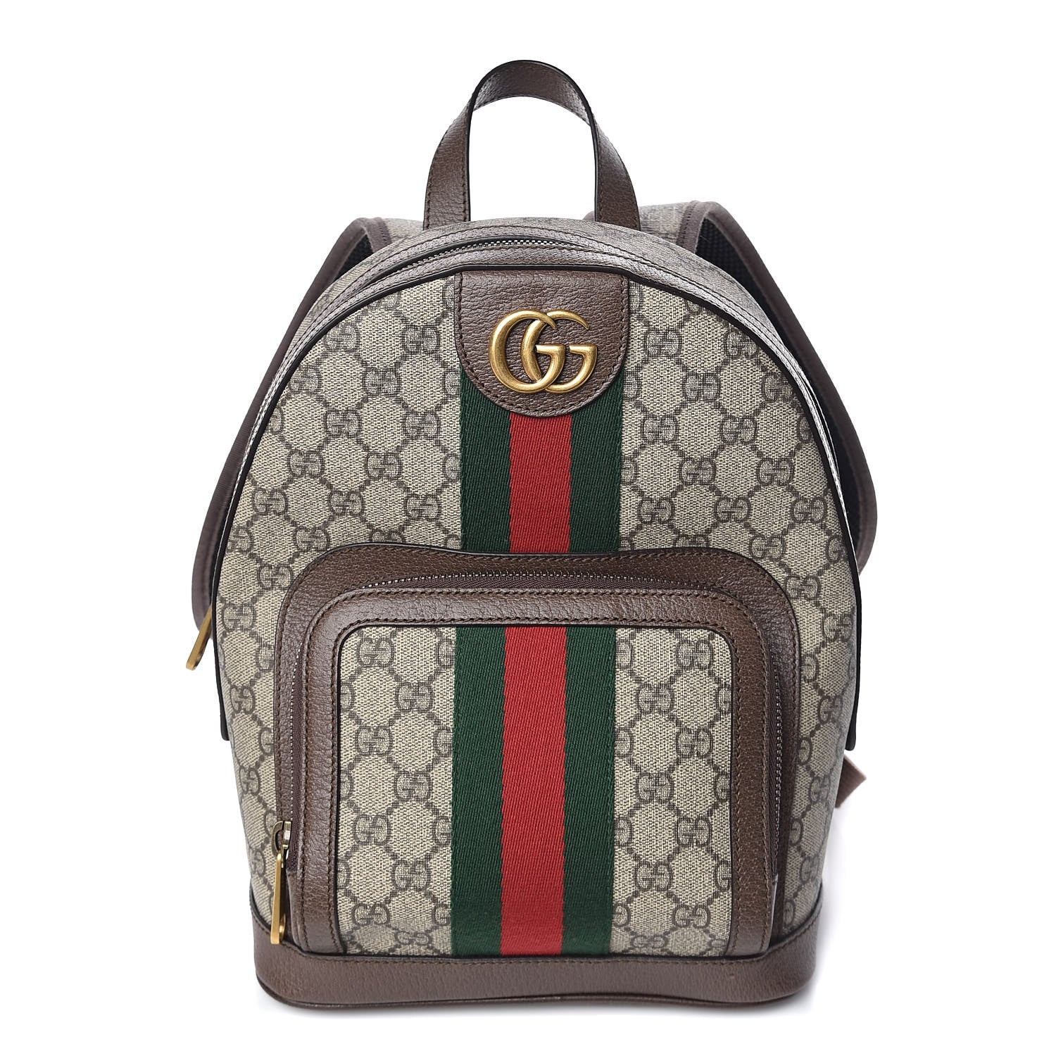 Gucci GG Supreme Monogram Calfskin Web Small Ophidia Day Backpack Beige Ebony New Acero 1 of 10