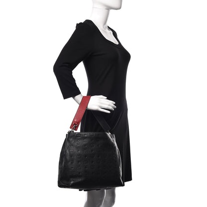 MCM Calfskin Ottomar Monogram Medium Klara Hobo Black 3 of 10