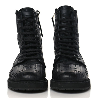 Fendi Nappa FF Embossed Womens Biker Boots 38 Black 2 of 8