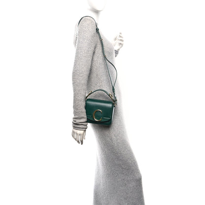 Chloe Shiny Calfskin Suede Mini C Double Carry Green 2 of 10