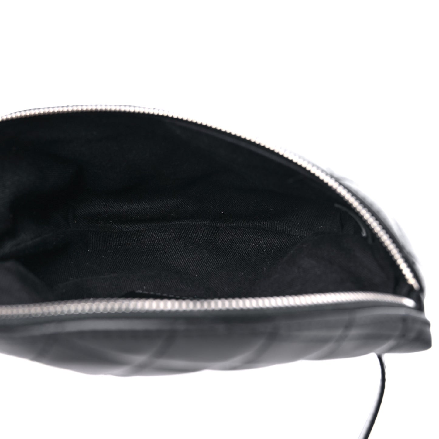 Calfskin Quilted Waist Belt Bag Black