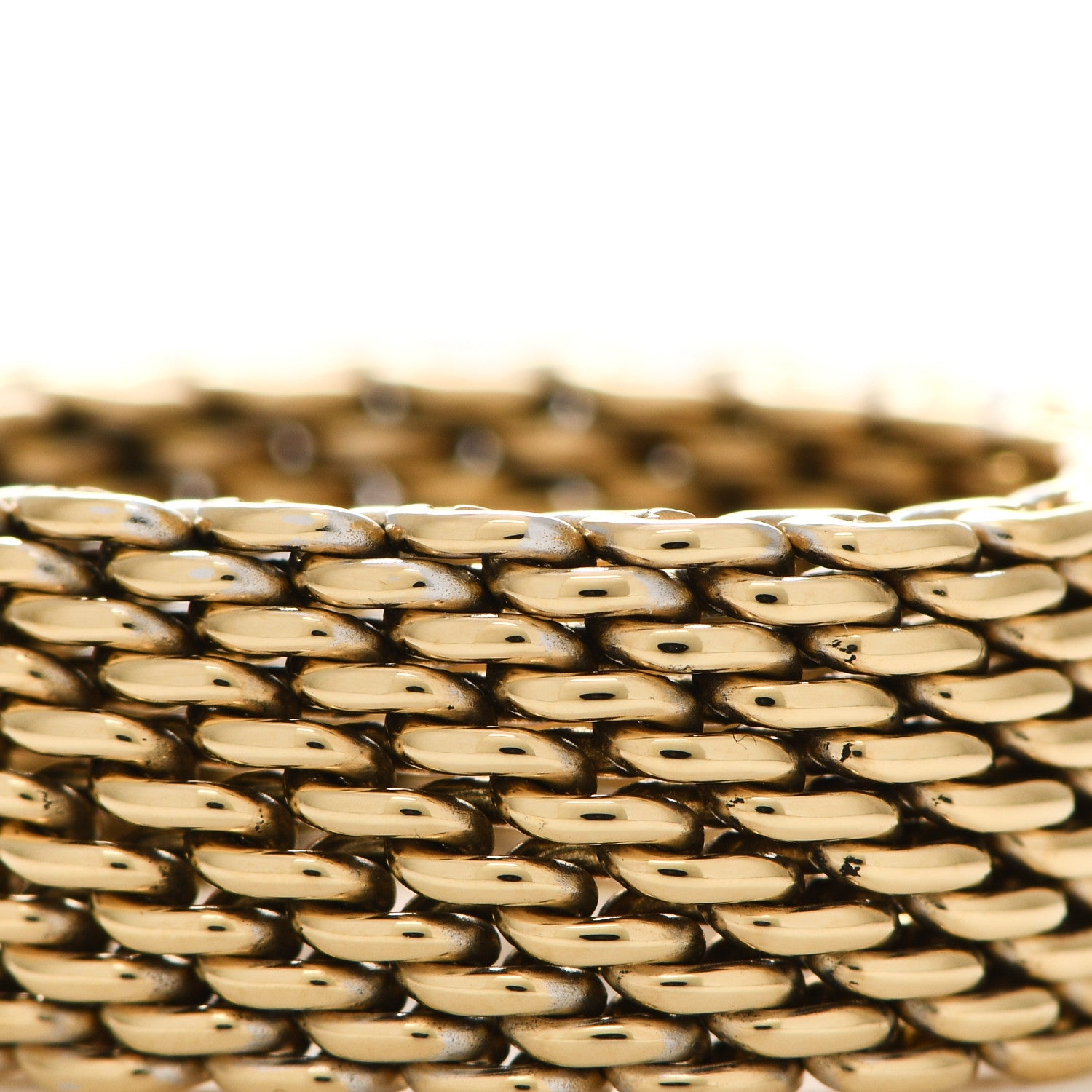 Tiffany 18K Yellow Gold Wide Somerset Mesh Ring 61 9.5 5 of 5