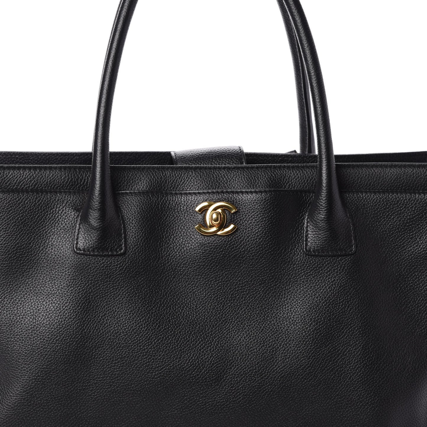 Calfskin Cerf Executive Shopper Tote Black