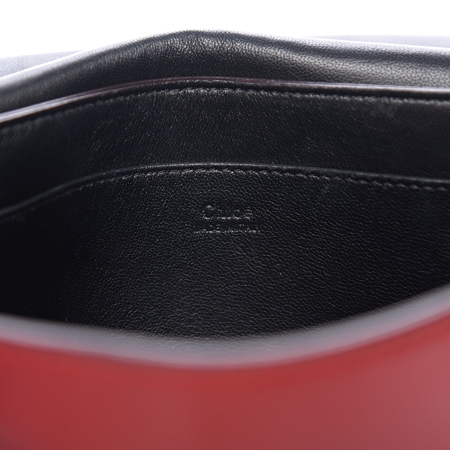 Lambskin Medium Elle Chain Clutch Red
