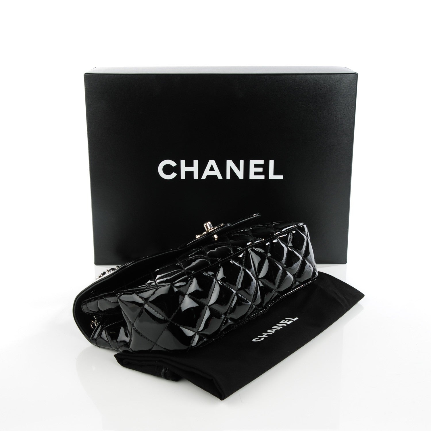 Chanel Patent Quilted Large Coco Shine Flap Black 4 of 8