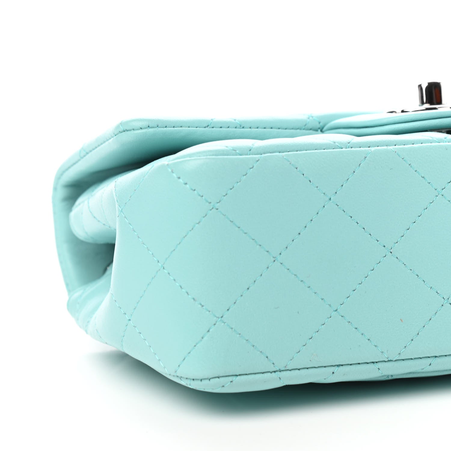 Chanel Lambskin Quilted Mini Rectangular Flap Light Blue 8 of 11