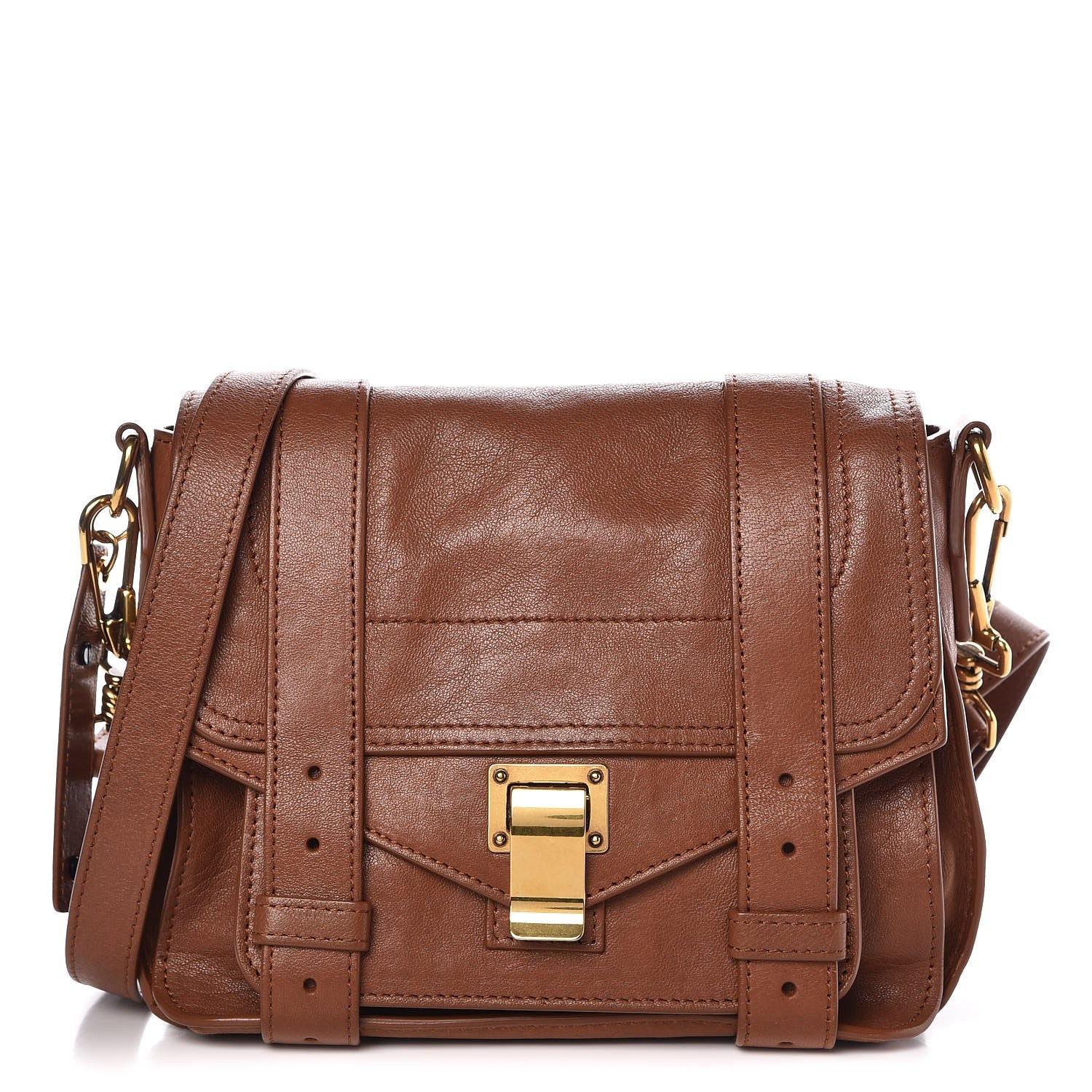 Proenza Schouler Lambskin PS1 Mini Pouch Messenger Saddle 1 of 8
