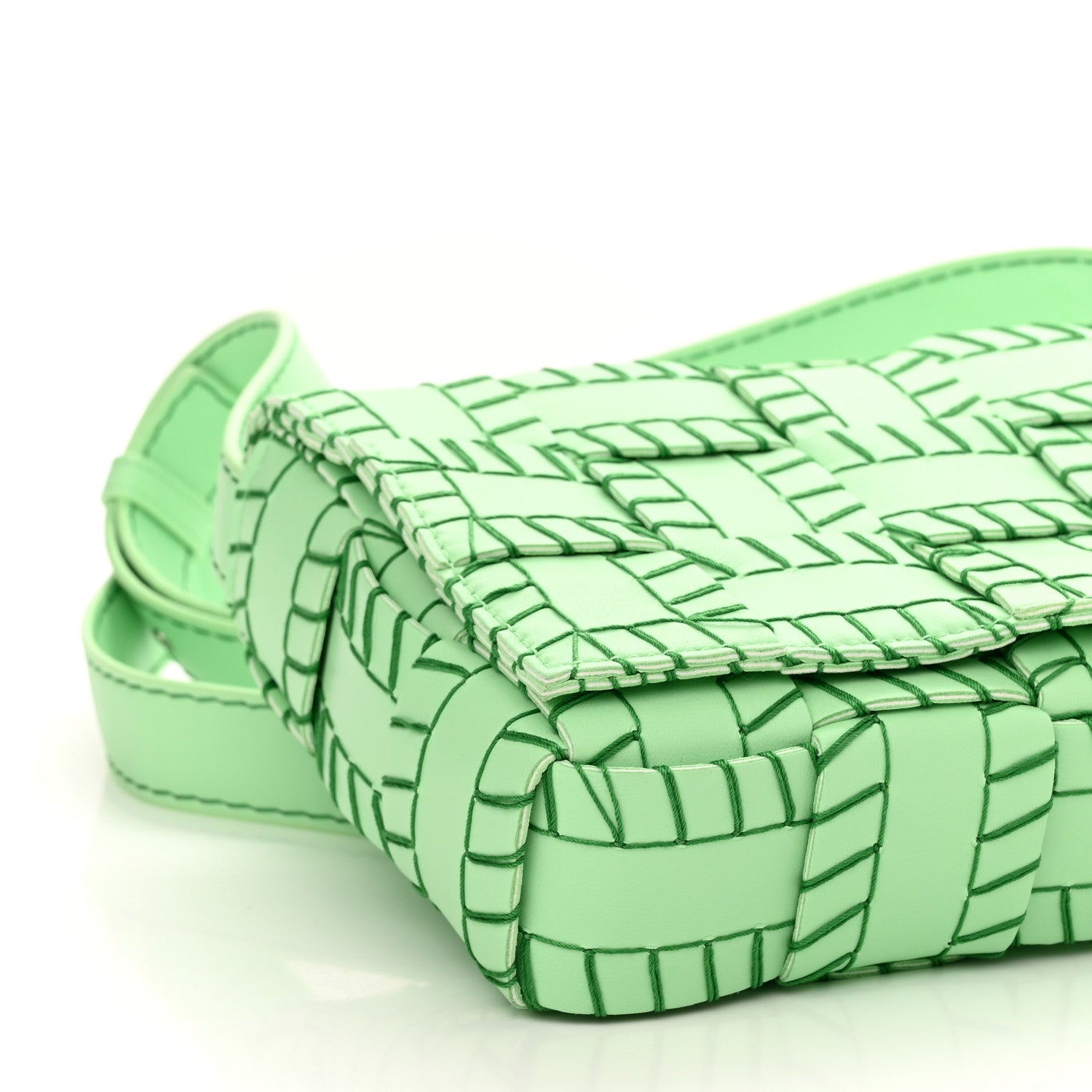 Bottega Veneta Nappa Maxi Intrecciato Overlock Stitched Cassette Crossbody Bag Parakeet 10 of 11