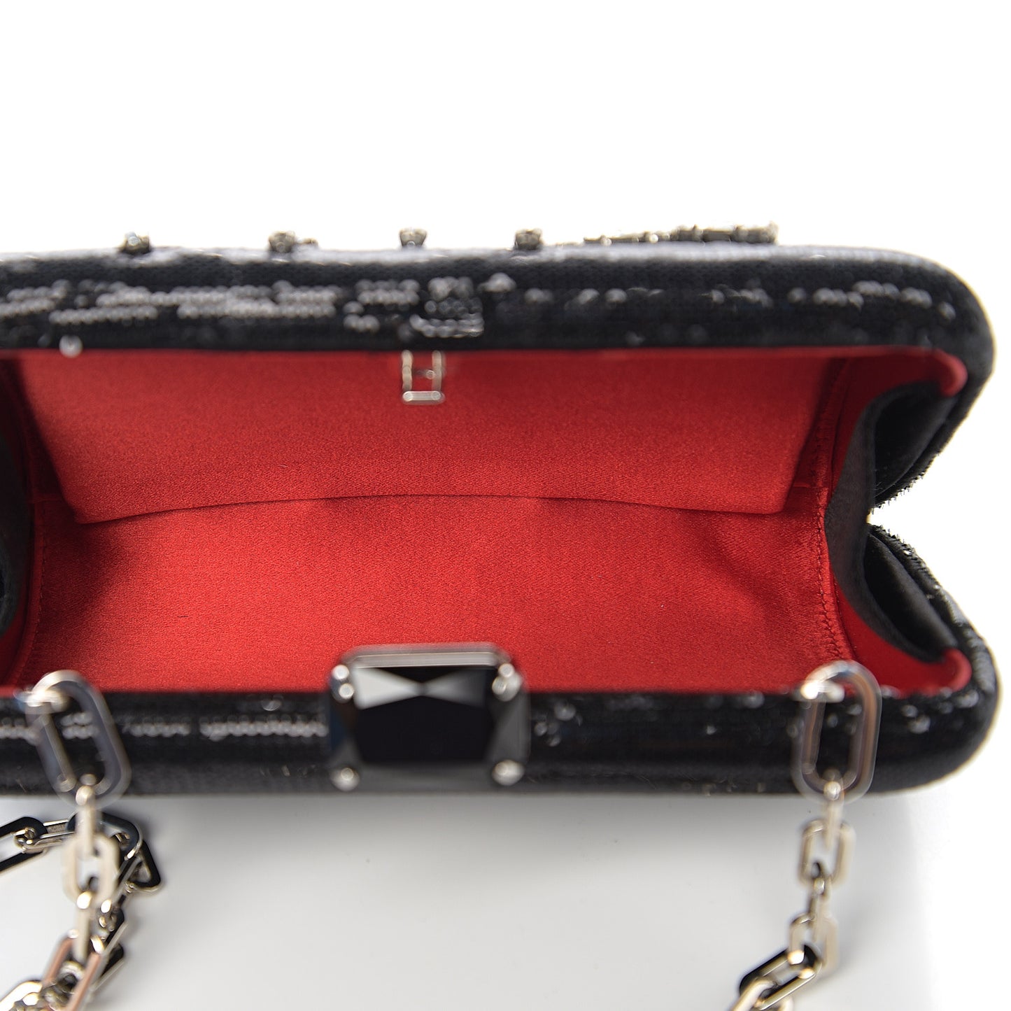 Sequin Crystal Cocktail Clutch Black