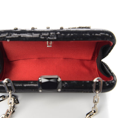 Prada Sequin Crystal Cocktail Clutch Black 4 of 8