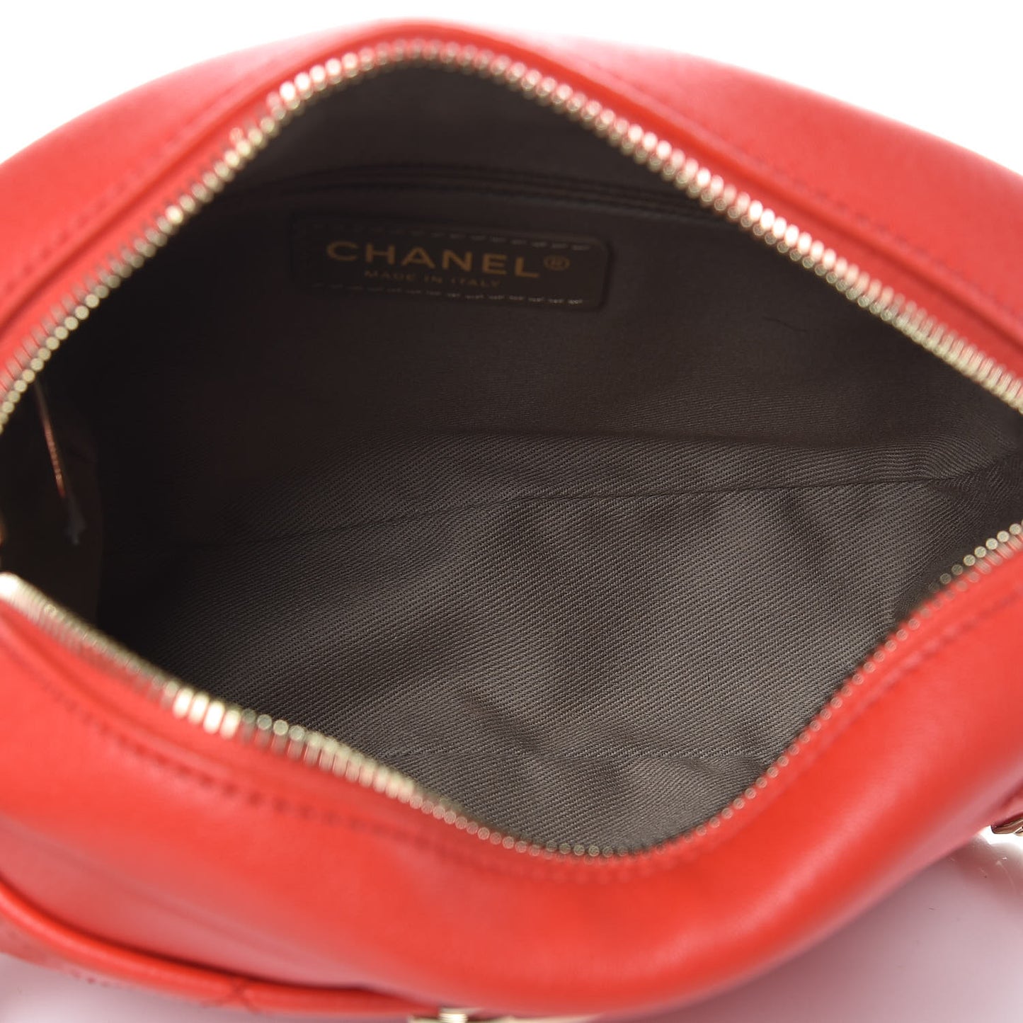 Goatskin Quilted Large Casual Trip Camera Case Bag Red