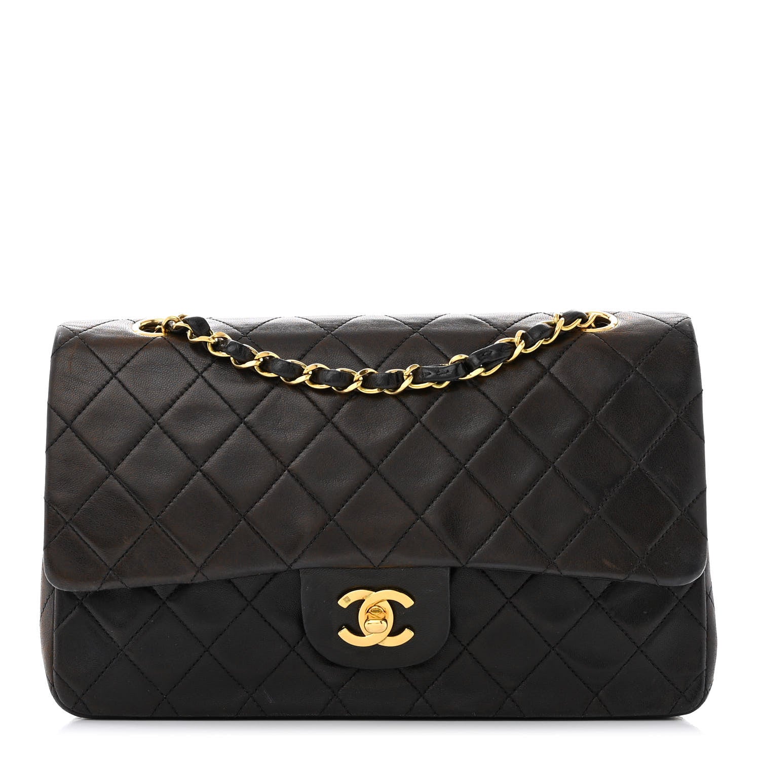 Chanel Lambskin Quilted Medium Double Flap Black 1 of 10