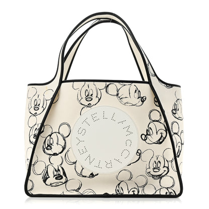 Stella McCartney X DISNEY Canvas Mickey Mouse East West Perforated Tote White 1 of 14