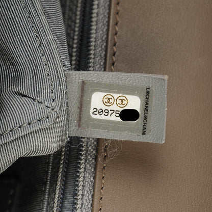 Chanel Calfskin Chevron Large Boy Flap Grey 7 of 7