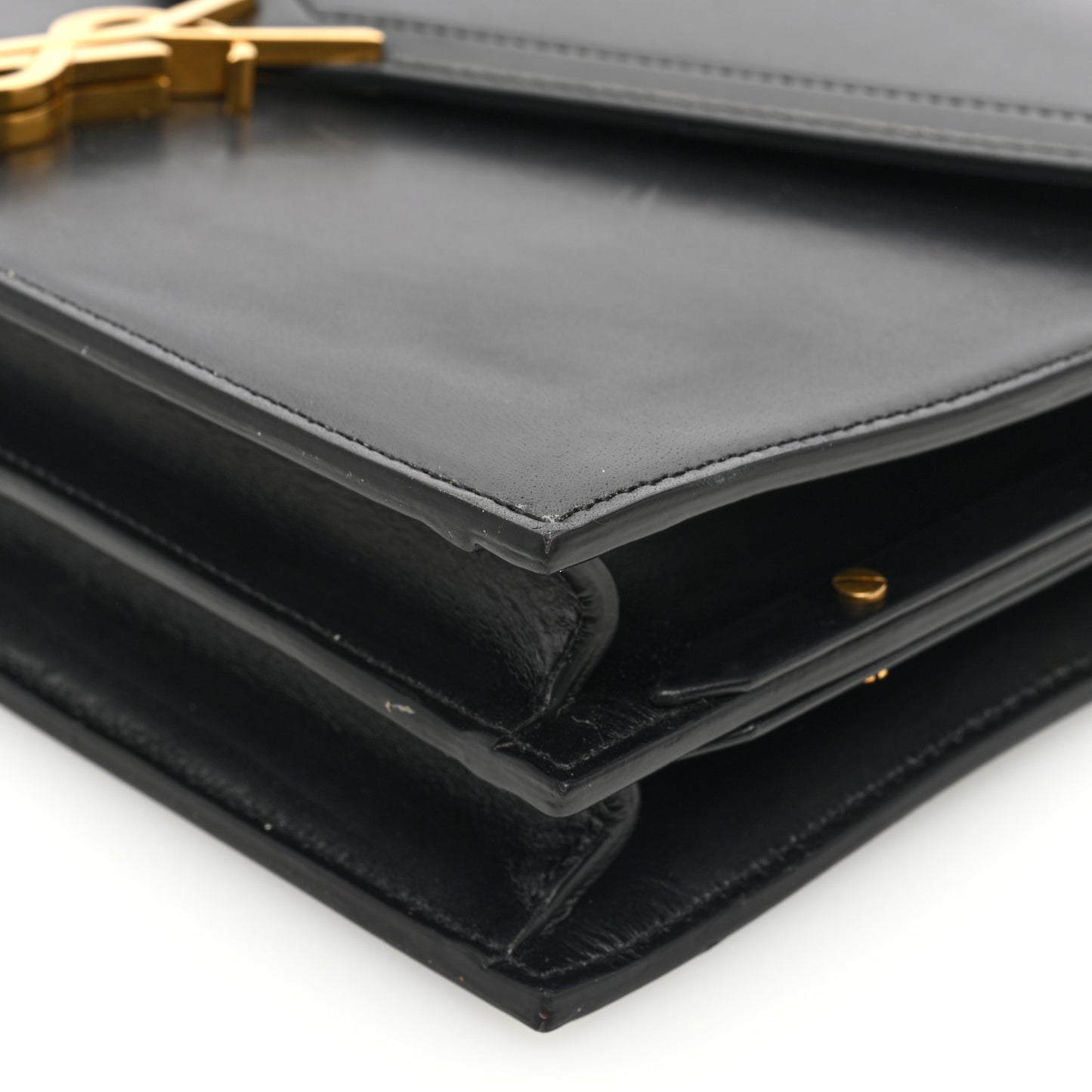 Smooth Calfskin Monogram Cassandra Clasp Bag Black