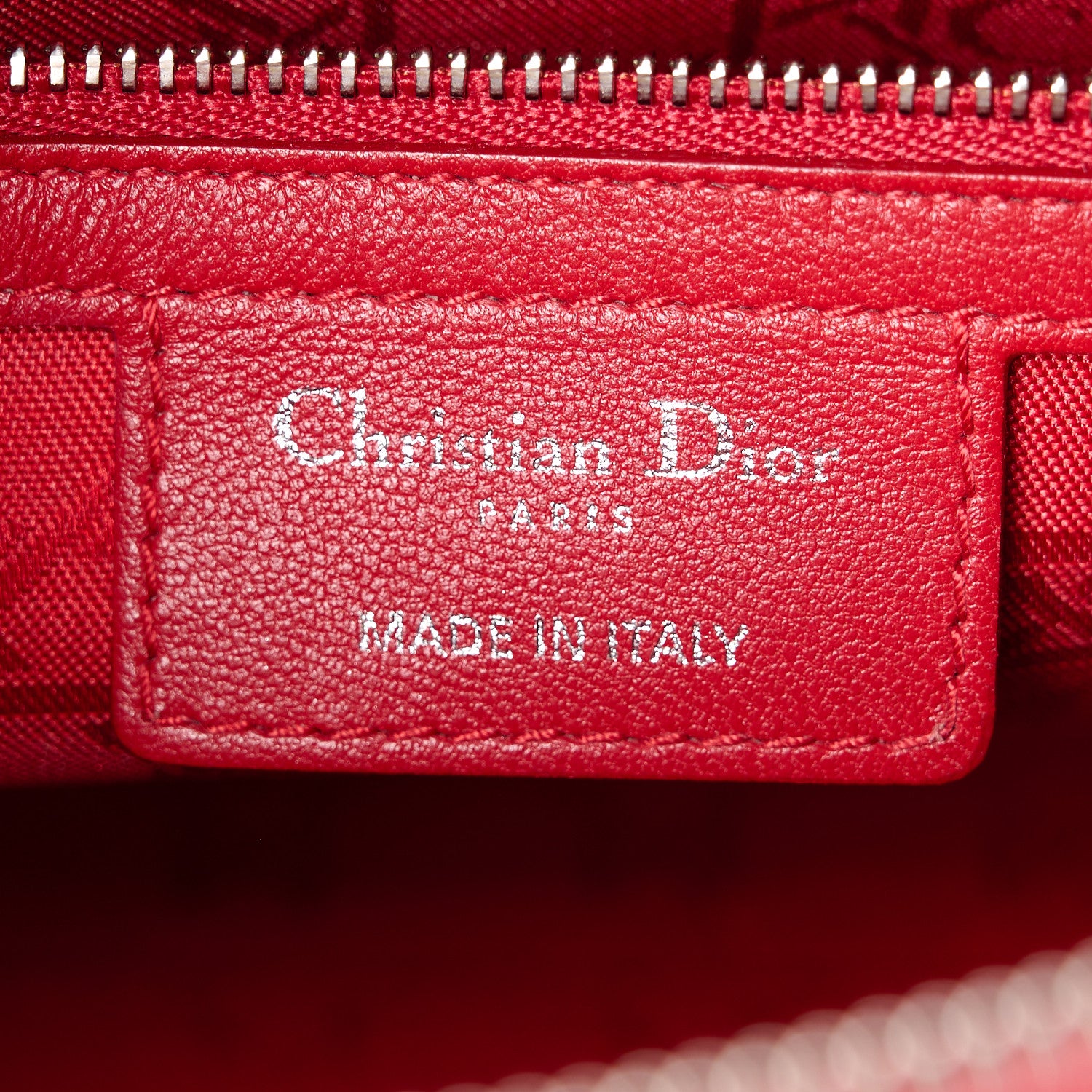 Christian Dior CHRISTIAN DIOR Lambskin Cannage Medium Lady Dior Red 7 of 13