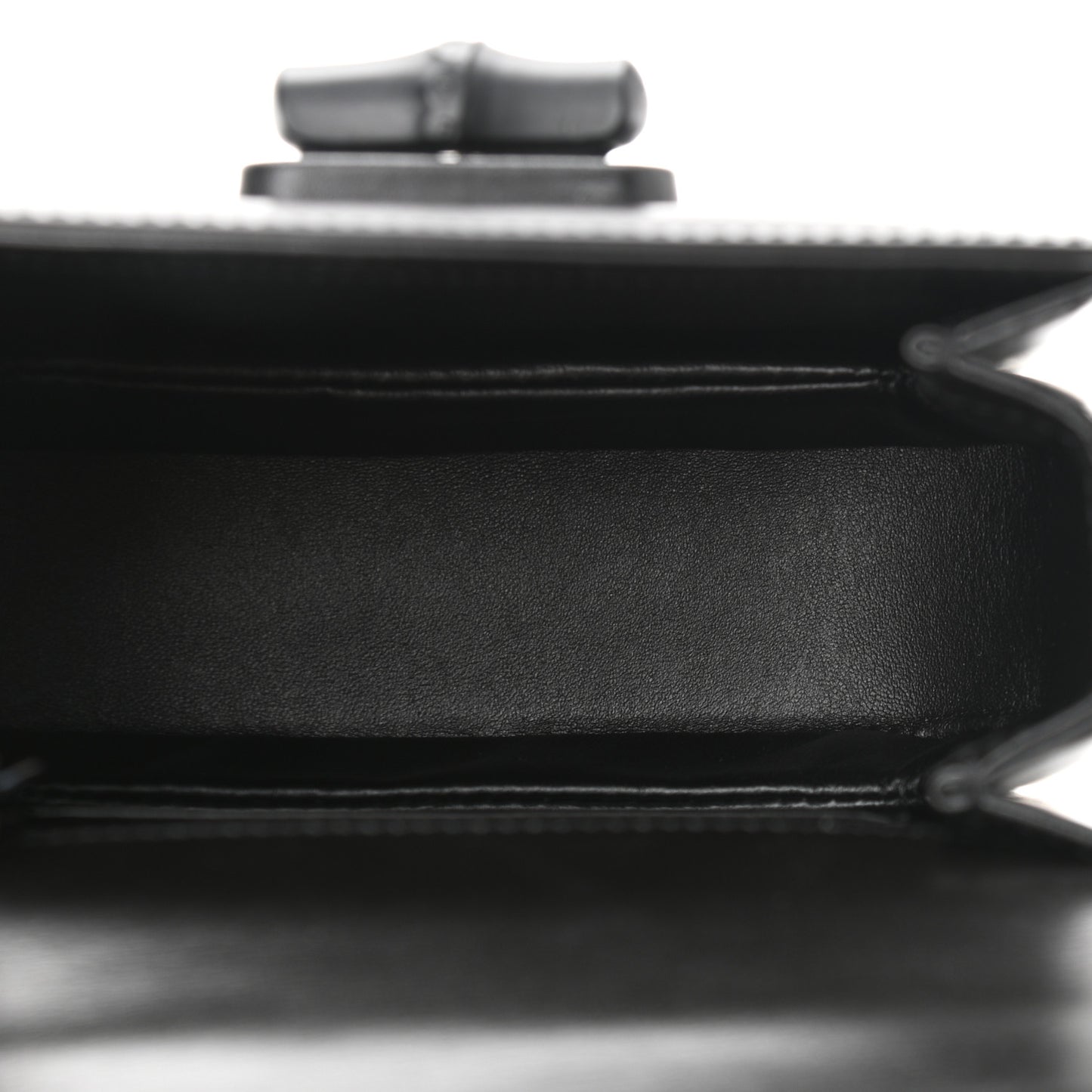Boarded Dyana Lux Calfskin Web Monochrome Mini Bamboo 1947 Top Handle Bag Black