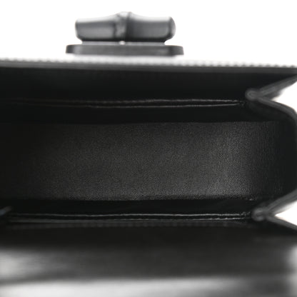 Gucci Boarded Dyana Lux Calfskin Web Monochrome Mini Bamboo 1947 Top Handle Bag Black 5 of 8