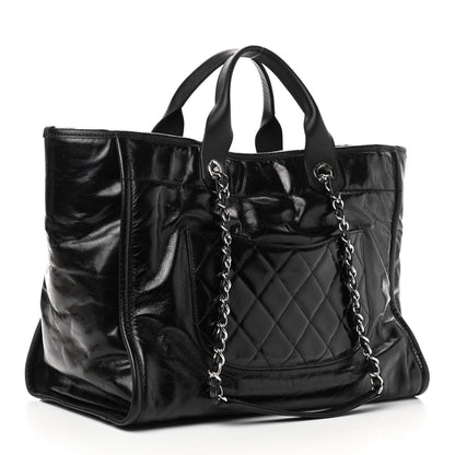 Chanel Glazed Calfskin Large Deauville Tote Black 3 of 10