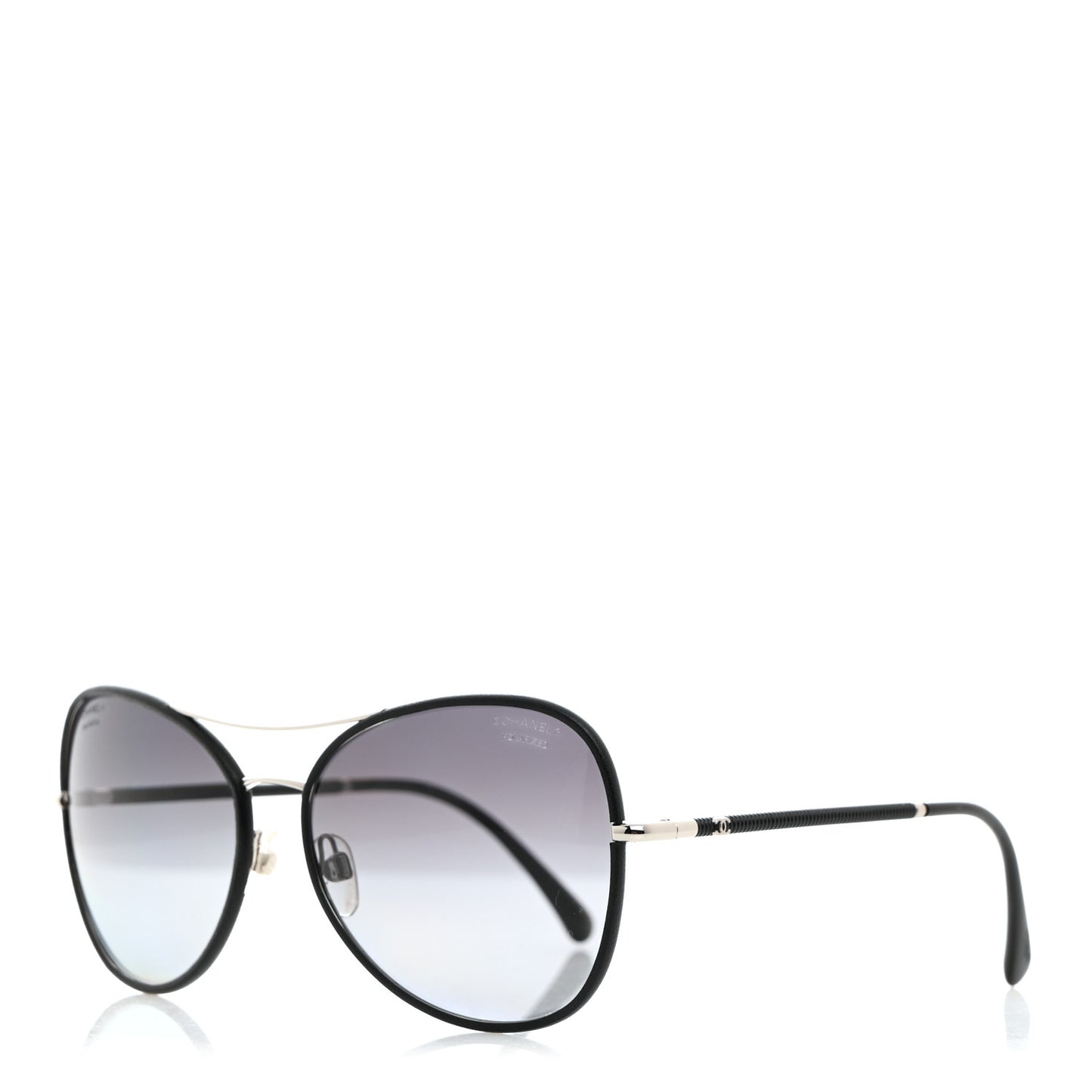 Metal Lambskin Polarized Pilot Fall Sunglasses 4227-Q Black