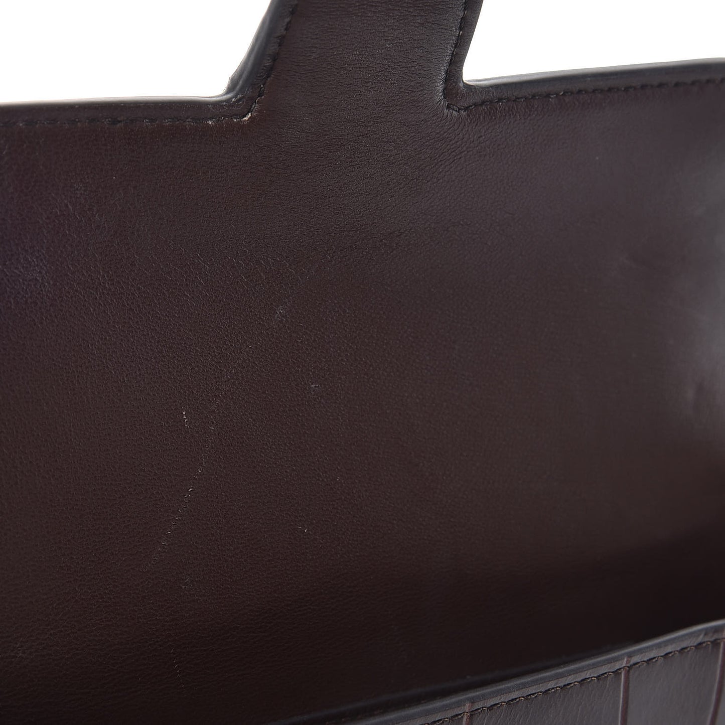 Crocodile Embossed Calfskin Mini Symmetrical Bag Brown