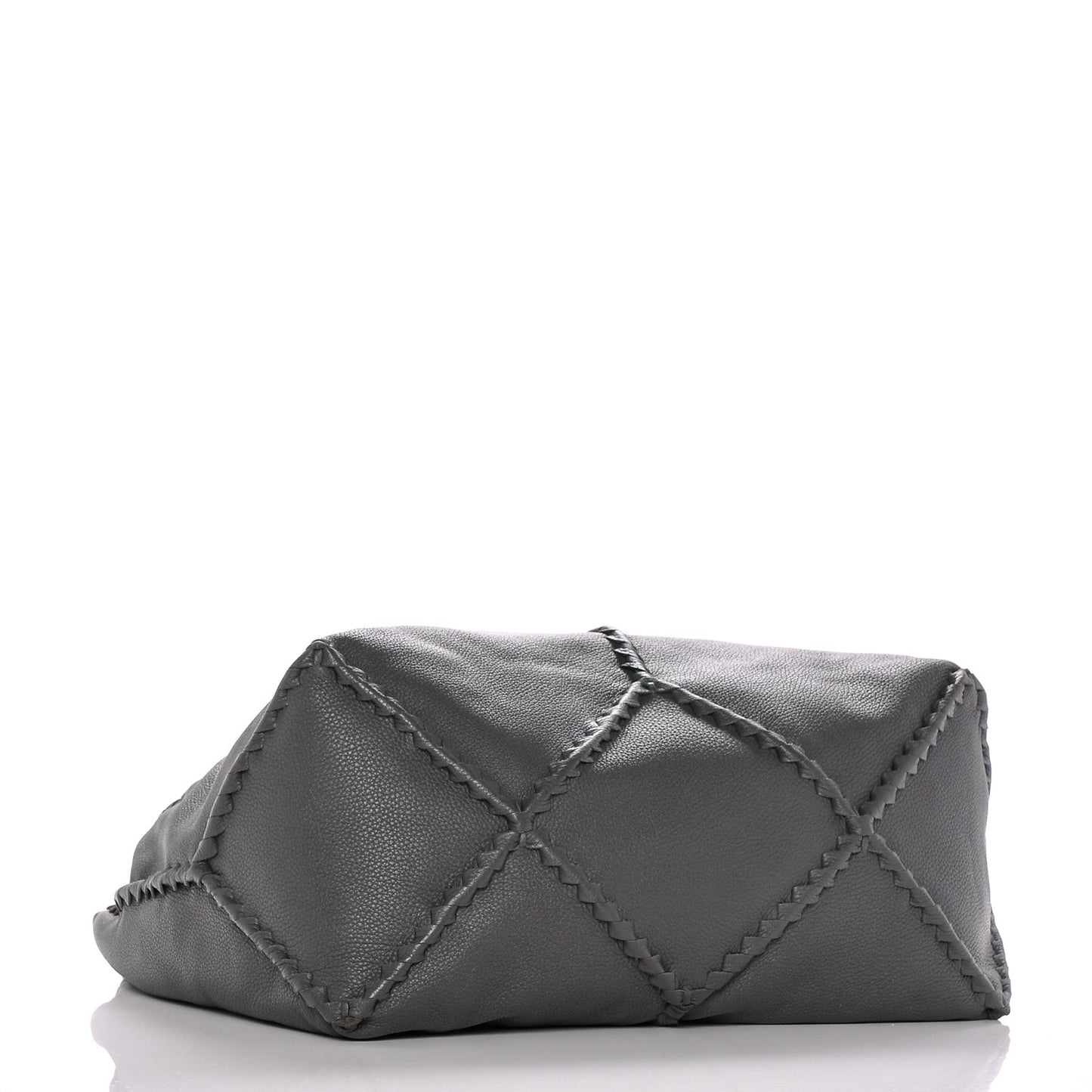 Washed Cervo Deerskin Shoulder Bag New Light Grey