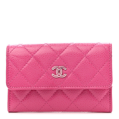 Chanel Caviar Quilted Flap Card Holder Pink 1 of 8
