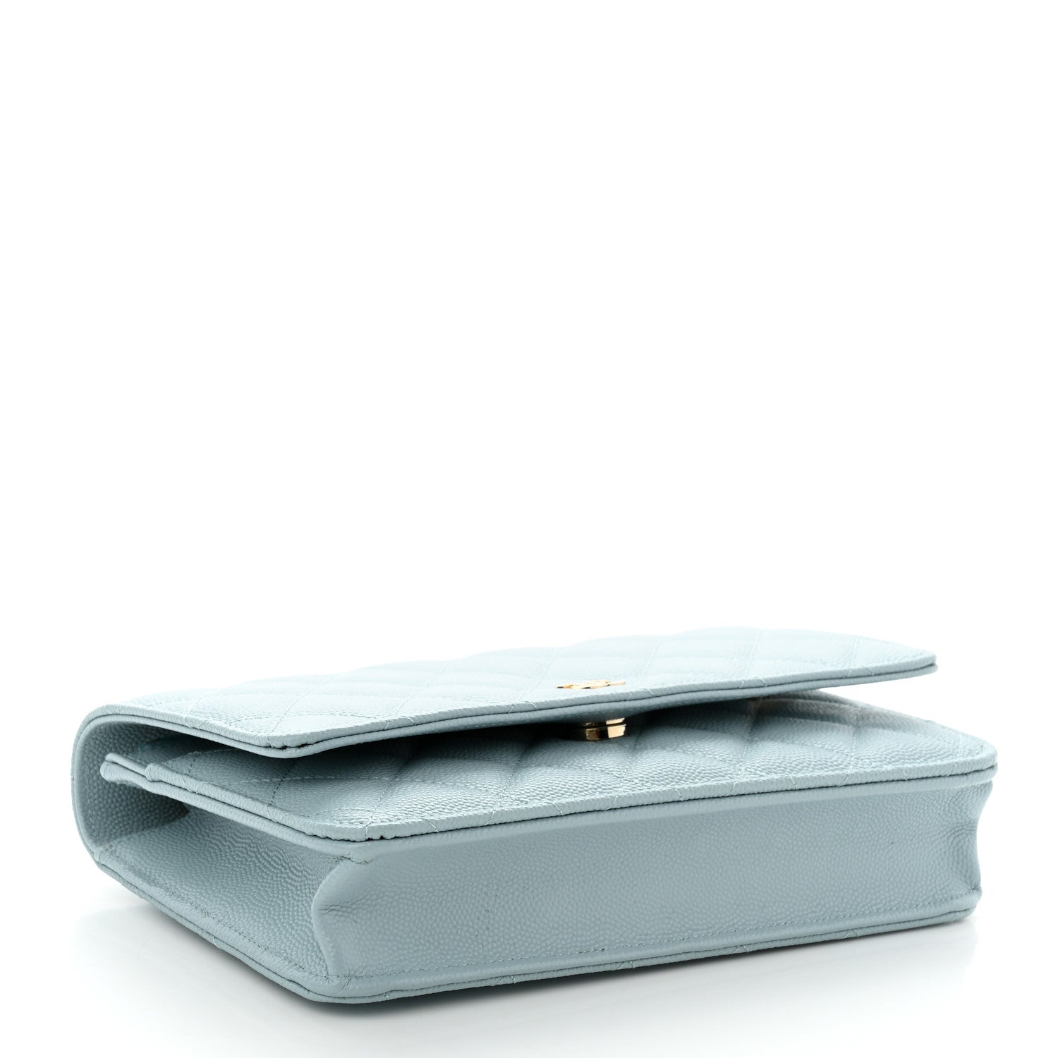 Chanel Caviar Quilted Wallet on Chain WOC Light Blue 4 of 12