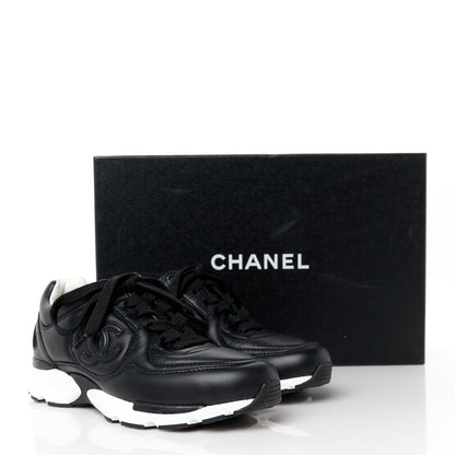 Chanel Calfskin CC Sneakers 35 Black 9 of 9