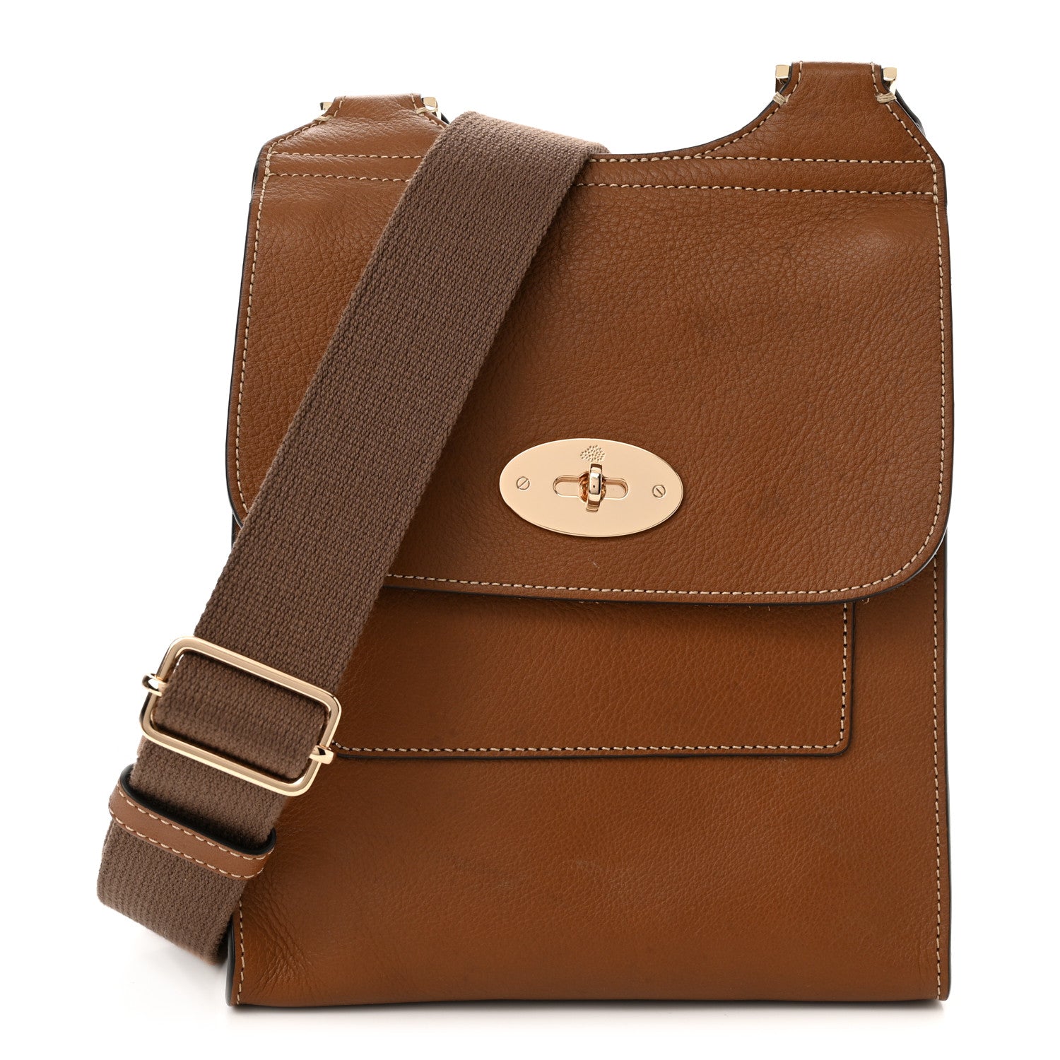Mulberry Natural Grain Calfskin Antony Messenger Crossbody Oak 1 of 10