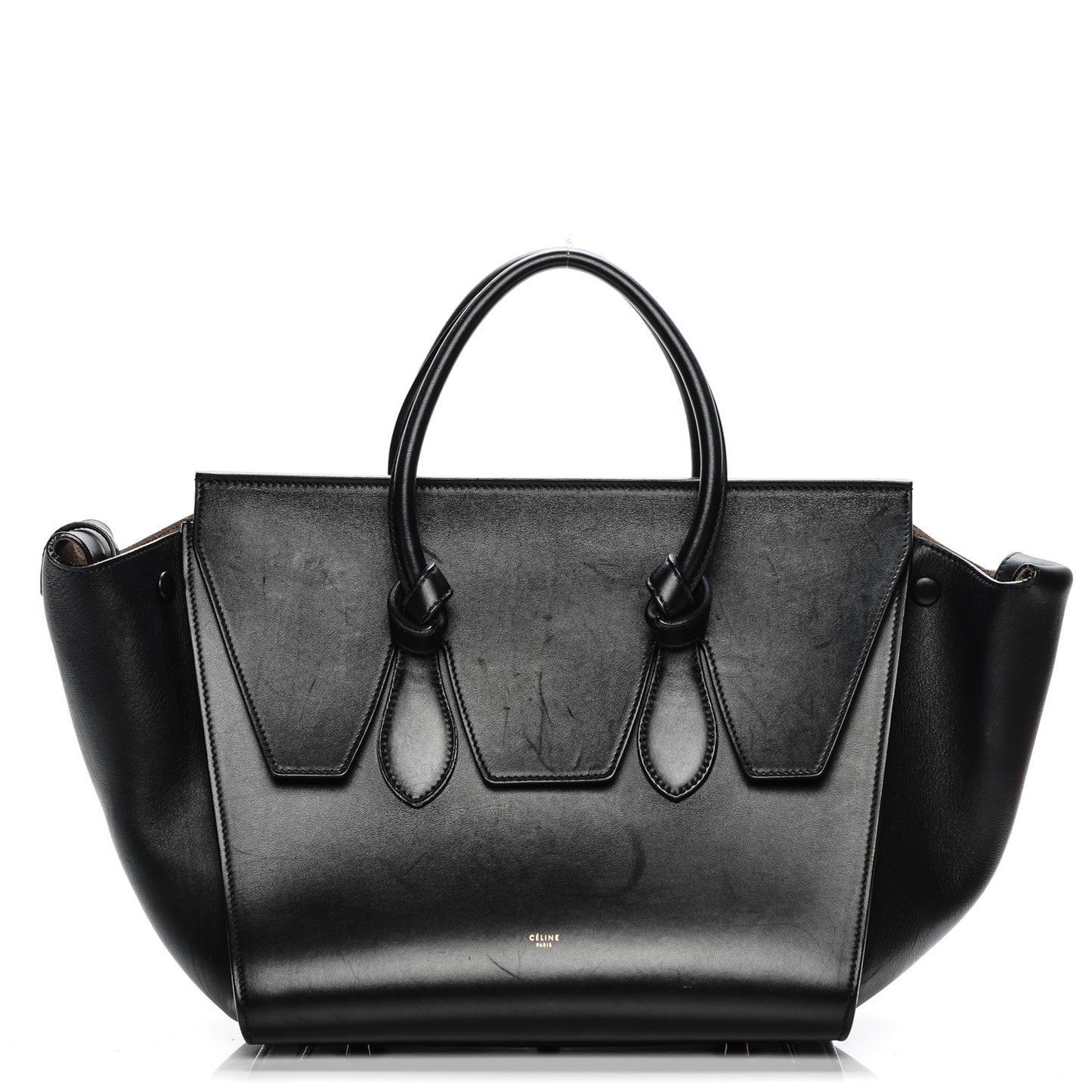 Smooth Calfskin Small Tie Knot Tote Black