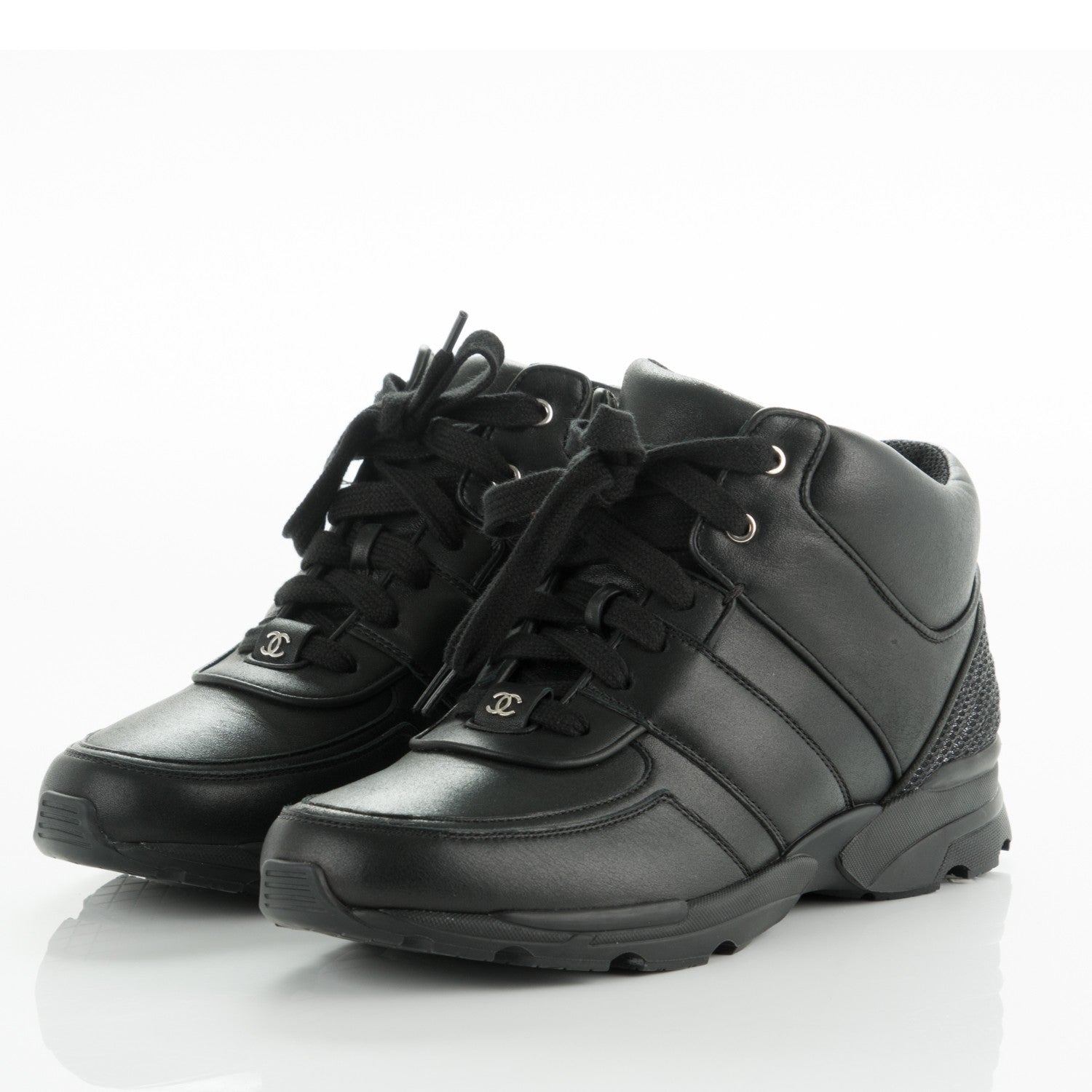 Chanel Calfskin CC Sneakers 41 Black 3 of 8