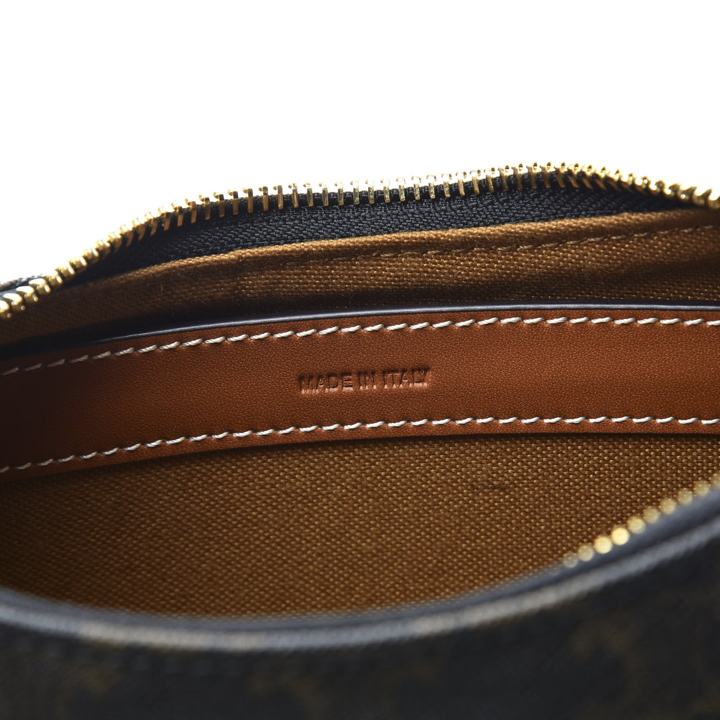 Canvas Calfskin Ava Triomphe Shoulder Bag Tan