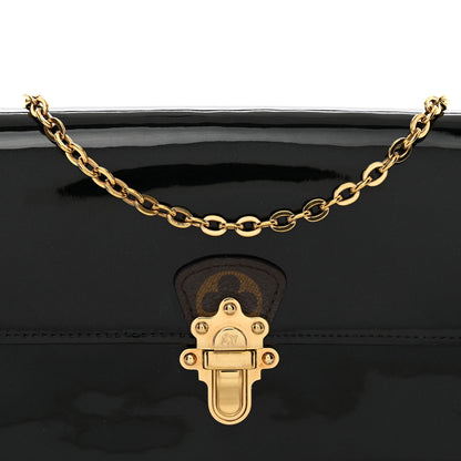 Louis Vuitton Patent Calfskin Monogram Cherrywood Chain Wallet Black 5 of 11