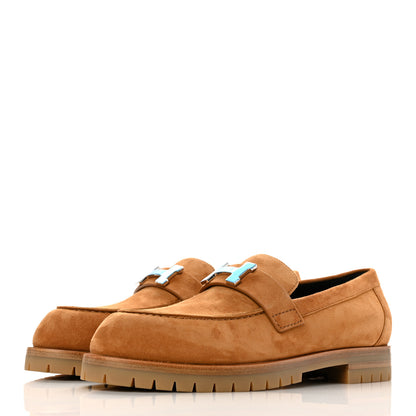 Hermes Suede Goatskin Faubourg Loafers 37 Naturel 3 of 10