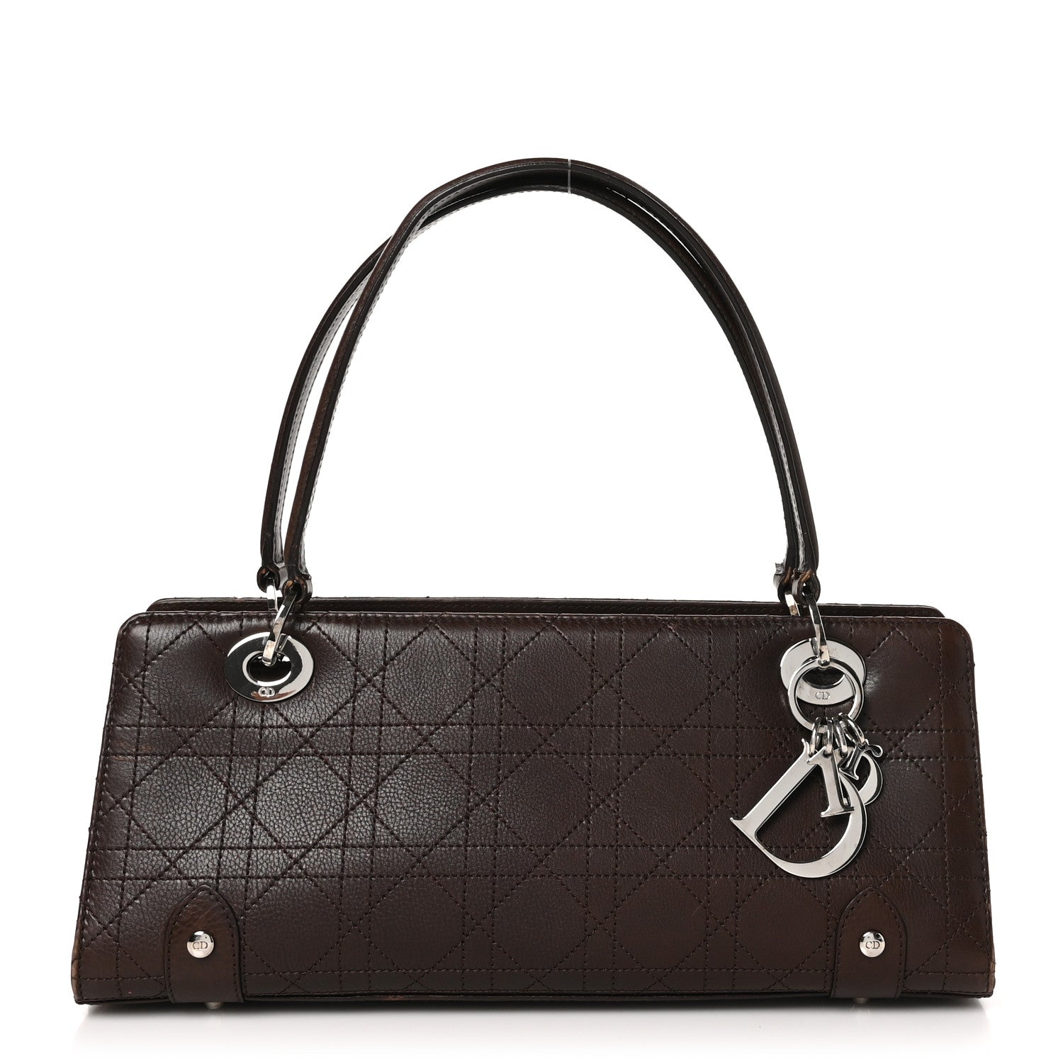 Christian Dior Cannage Stitched East West Lady Dior Brown 1 of 12
