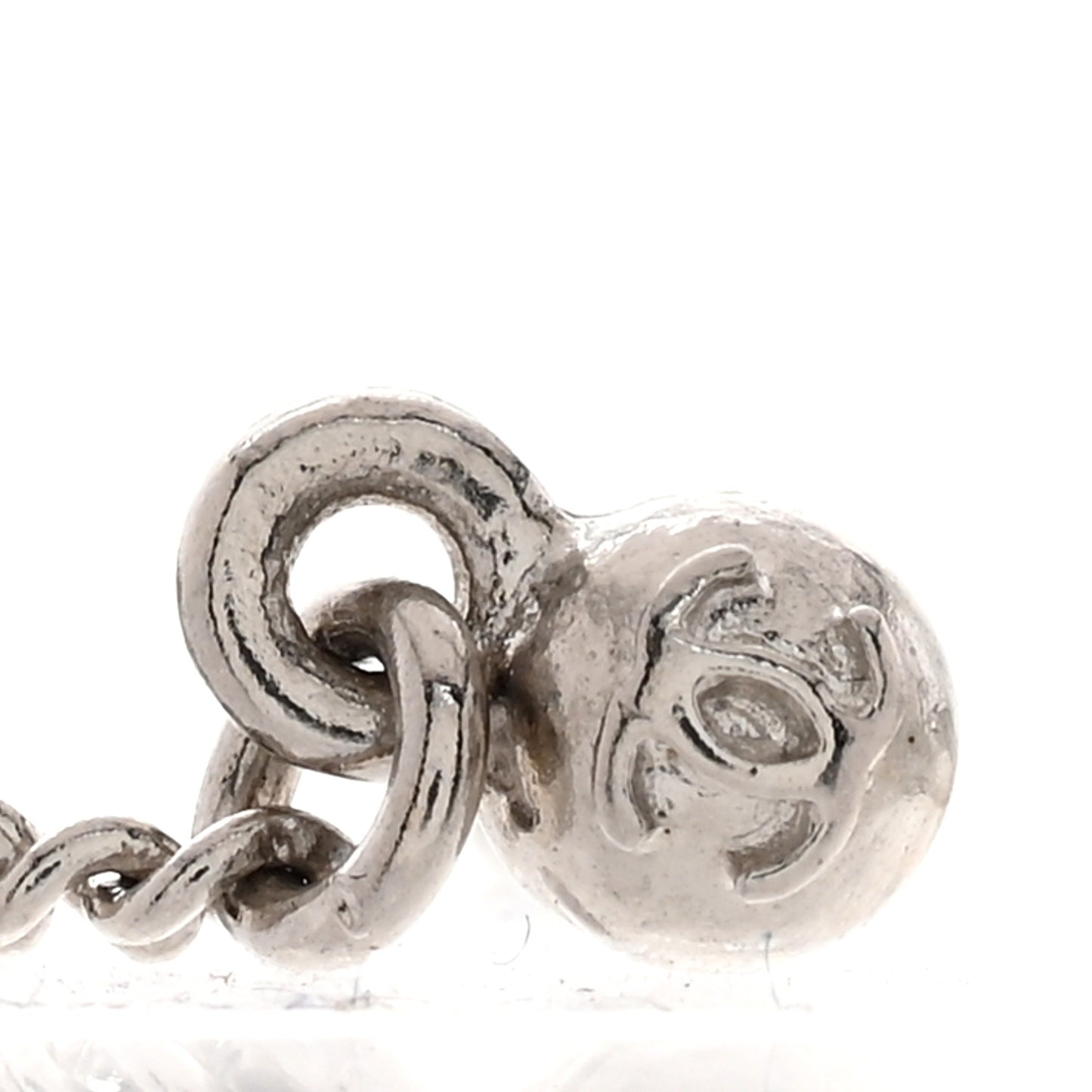 Baguette Crystal CC Drop Earrings Silver