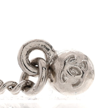 Chanel Baguette Crystal CC Drop Earrings Silver 4 of 5
